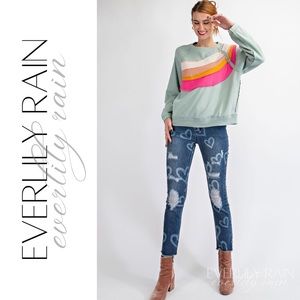 Rainbow Color Block Sweatshirt